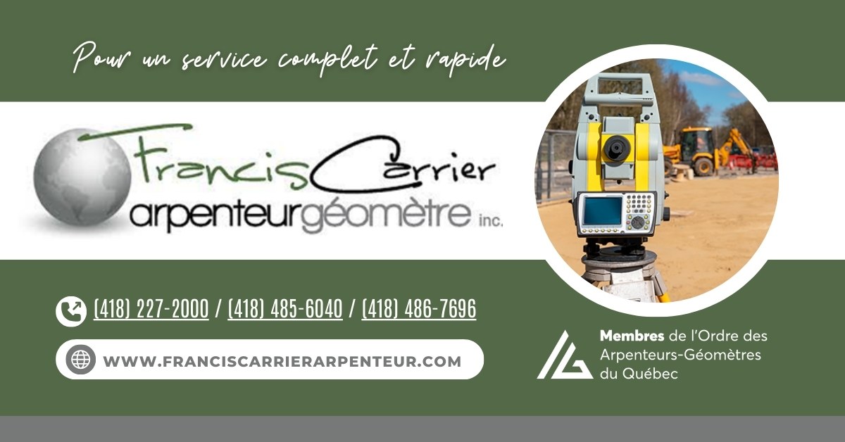 Bannière Francis Carrier Arpenteur-Géomètre